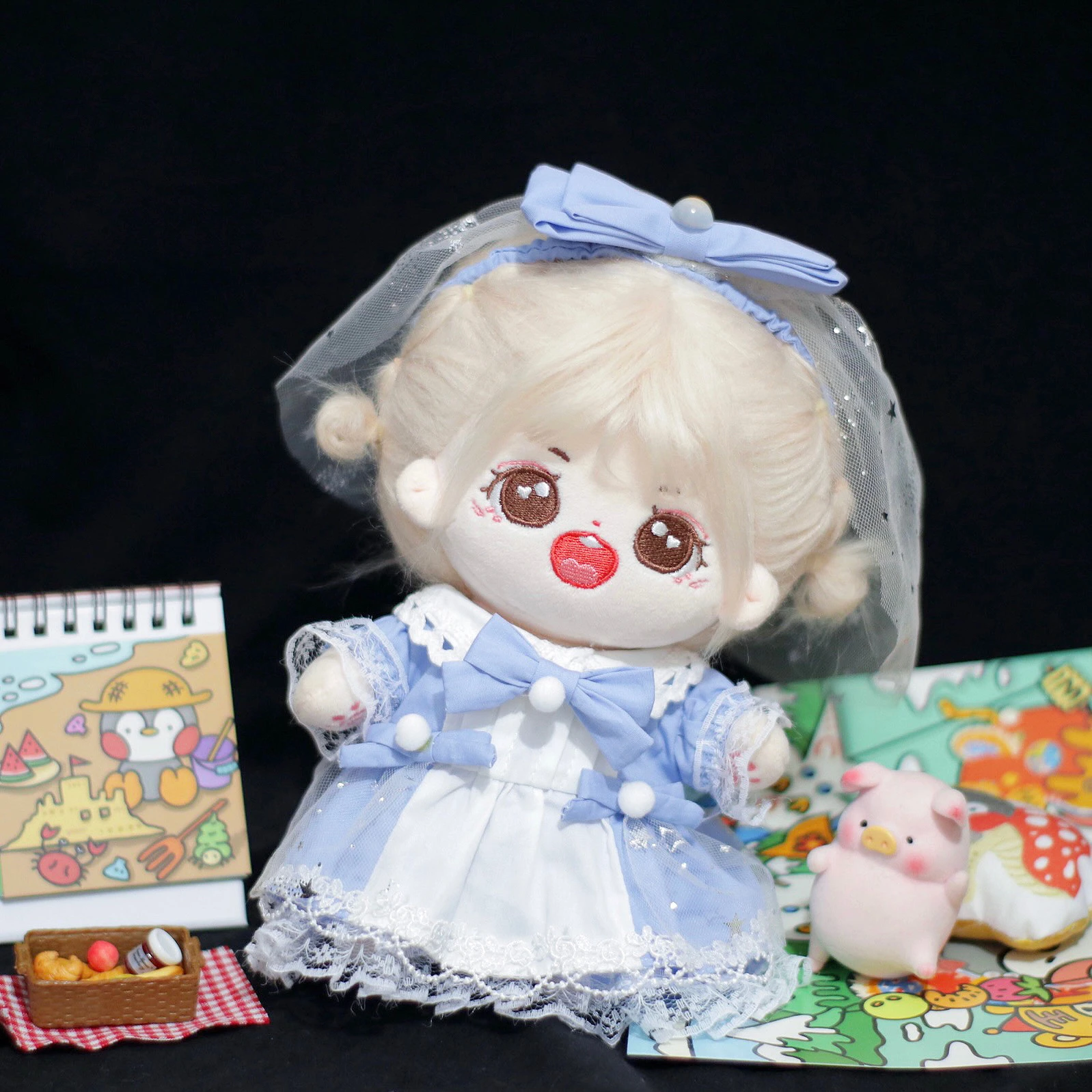 

Одежда для кукол Лолита 20 см без атрибутов, платье принцессы Лолиты, повязка на голову, плюшевые куклы, наряд, игрушки, аксессуары для малень...