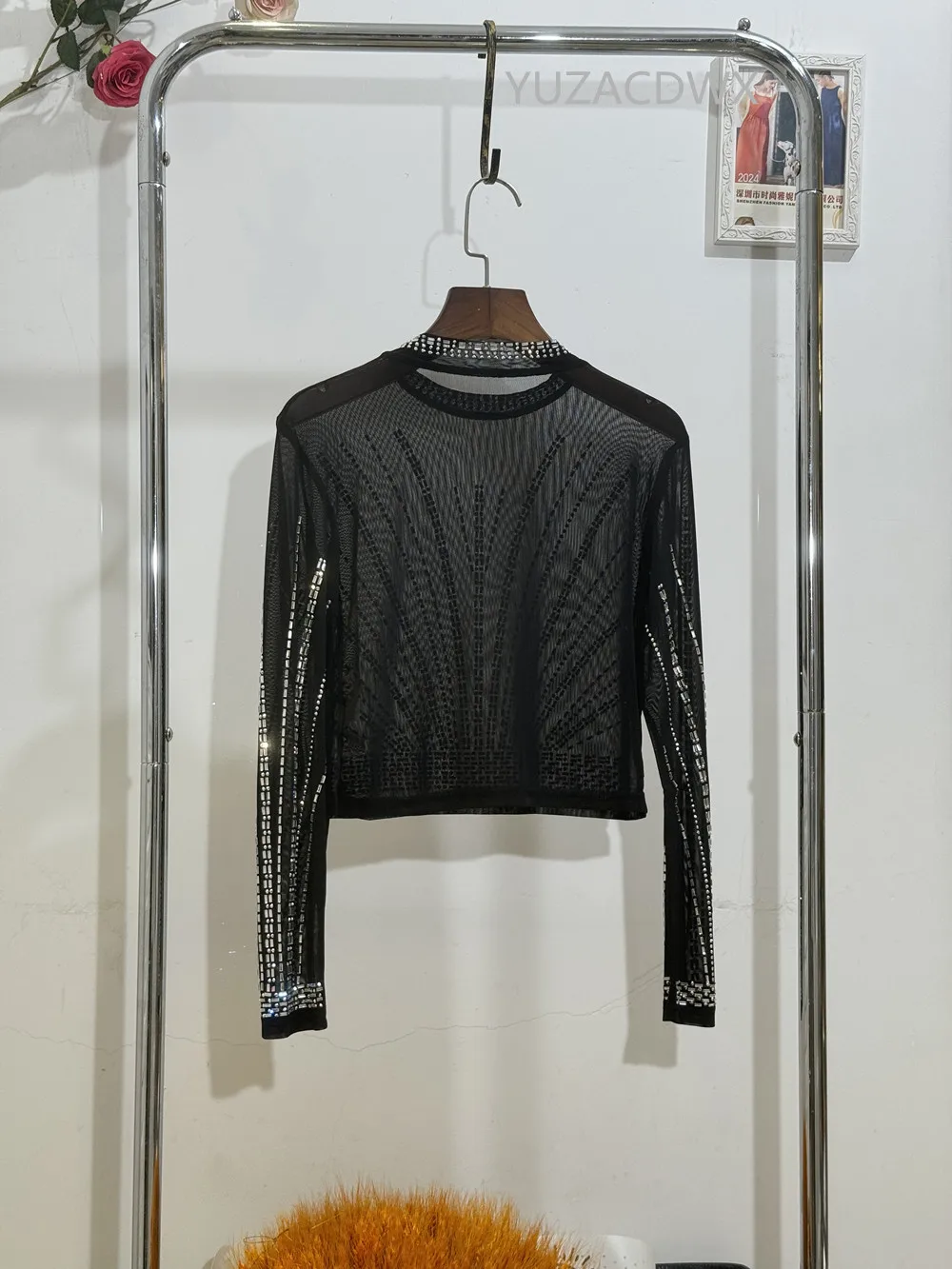 Женские сетчатые топы с рисунком бриллианта однотонные прозрачные сексуальные