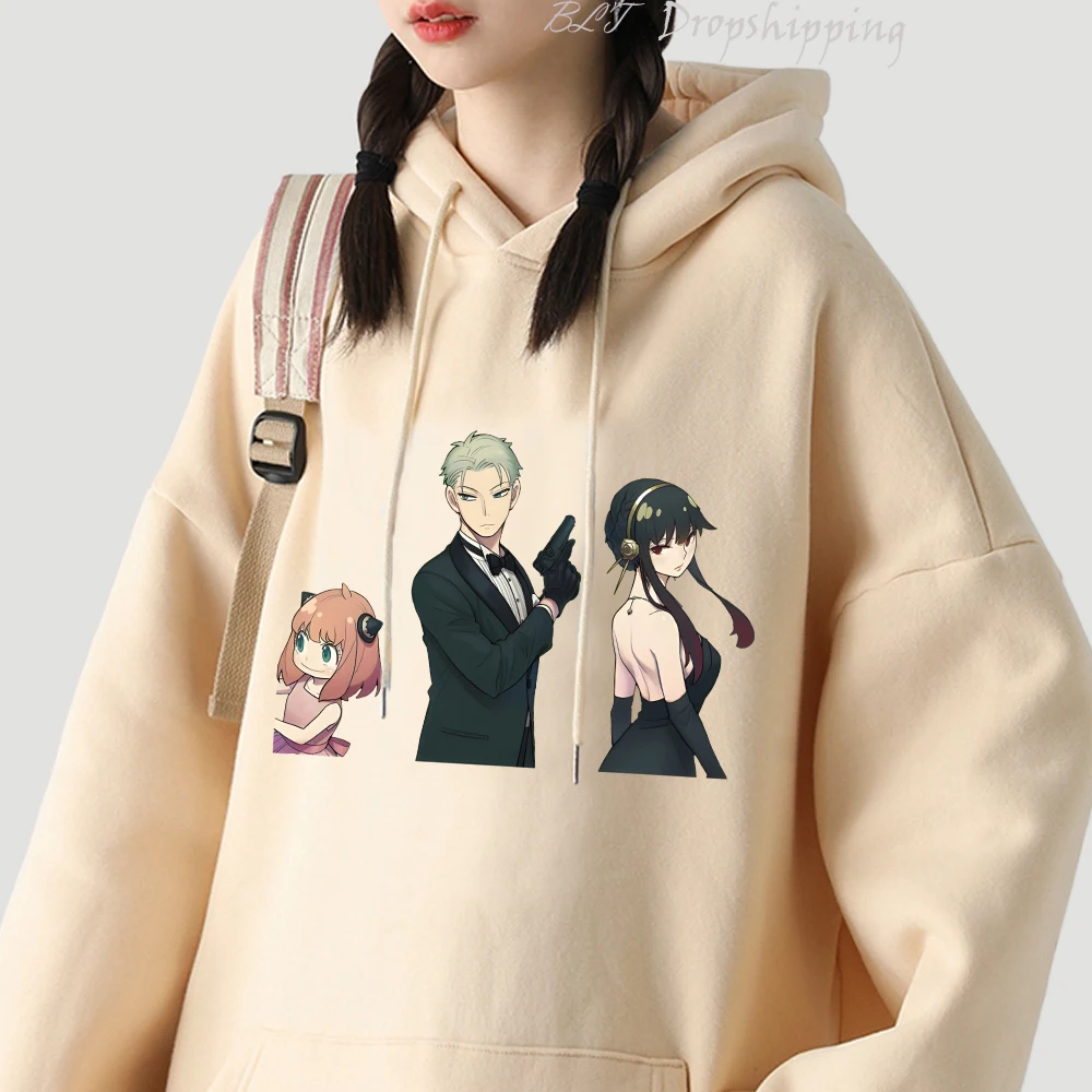 

Anya and Bond Hoodie Spy x Family Sweatshirts Yor Forger Hoody Loid Graphic Pullovers Anime Printing Clothes Women Hooded Tops