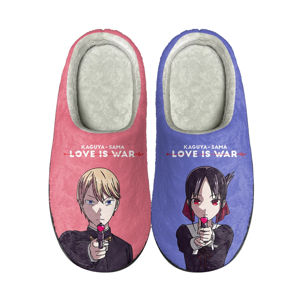 

Домашние хлопковые тапочки Kaguya Sama Love Is War на заказ, высококачественные мужские и женские плюшевые модные повседневные теплые тапочки