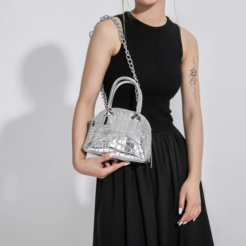 Korean version of the fashion bag women's bag 2023 new high-grade alligator mini shell bag with a single shoulder bag