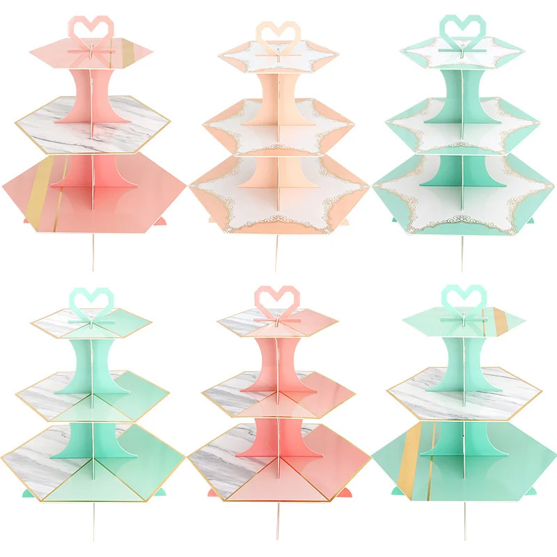 

Three tier paper cake stand birthday party dessert stand dessert stand wedding arrangement dessert stand display stand