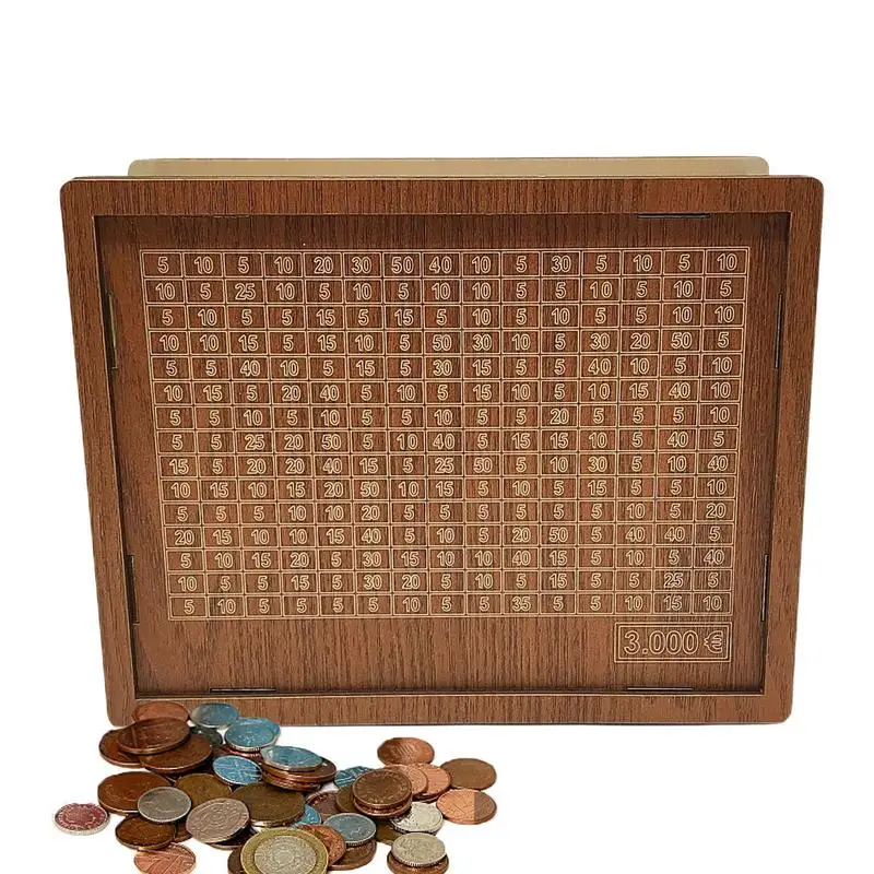 

Деревянная копилка для денег и монет, копилка со счетчиком для хранения денег, копилка для спальни, украшение для стола, 20x см