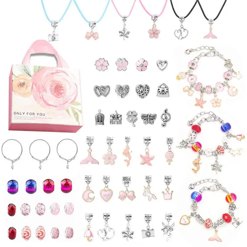 

Набор для изготовления браслетов для девочек, Набор браслетов дружбы «сделай сам», Шарм-браслеты, бусины, украшение на Рождество для девочек