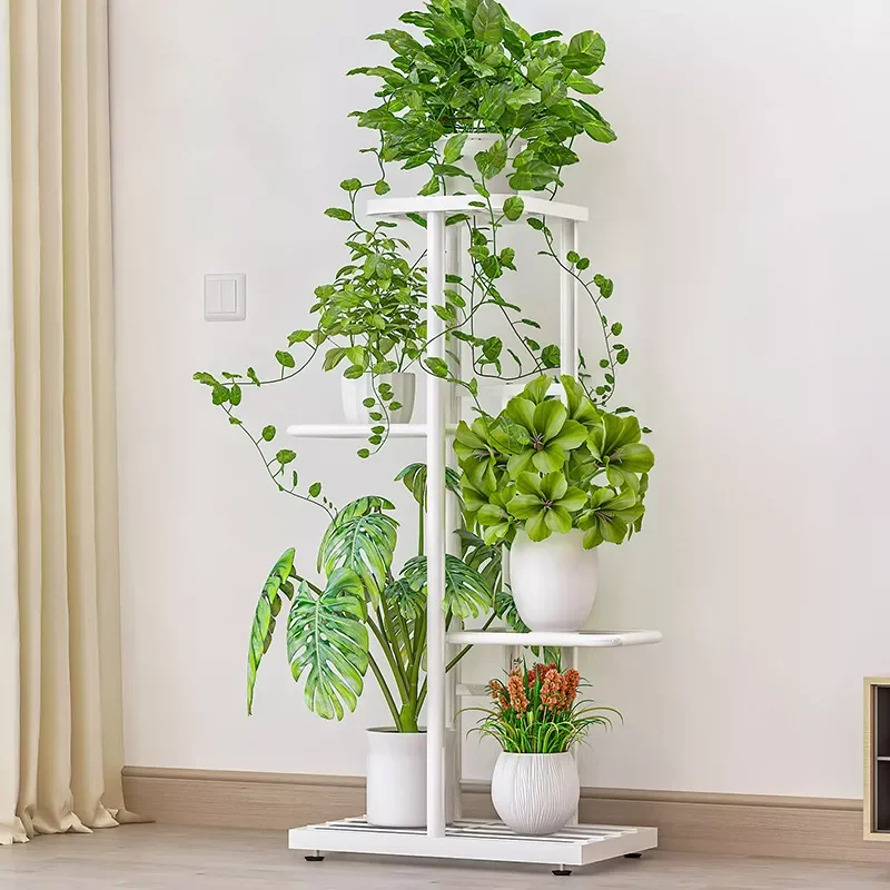 

2023 4 Tier 5 Potted Plant Stand Multiple Flower Pot Holder Shelves Planter Rack Storage Organizer Display for Indoor Garden Bal