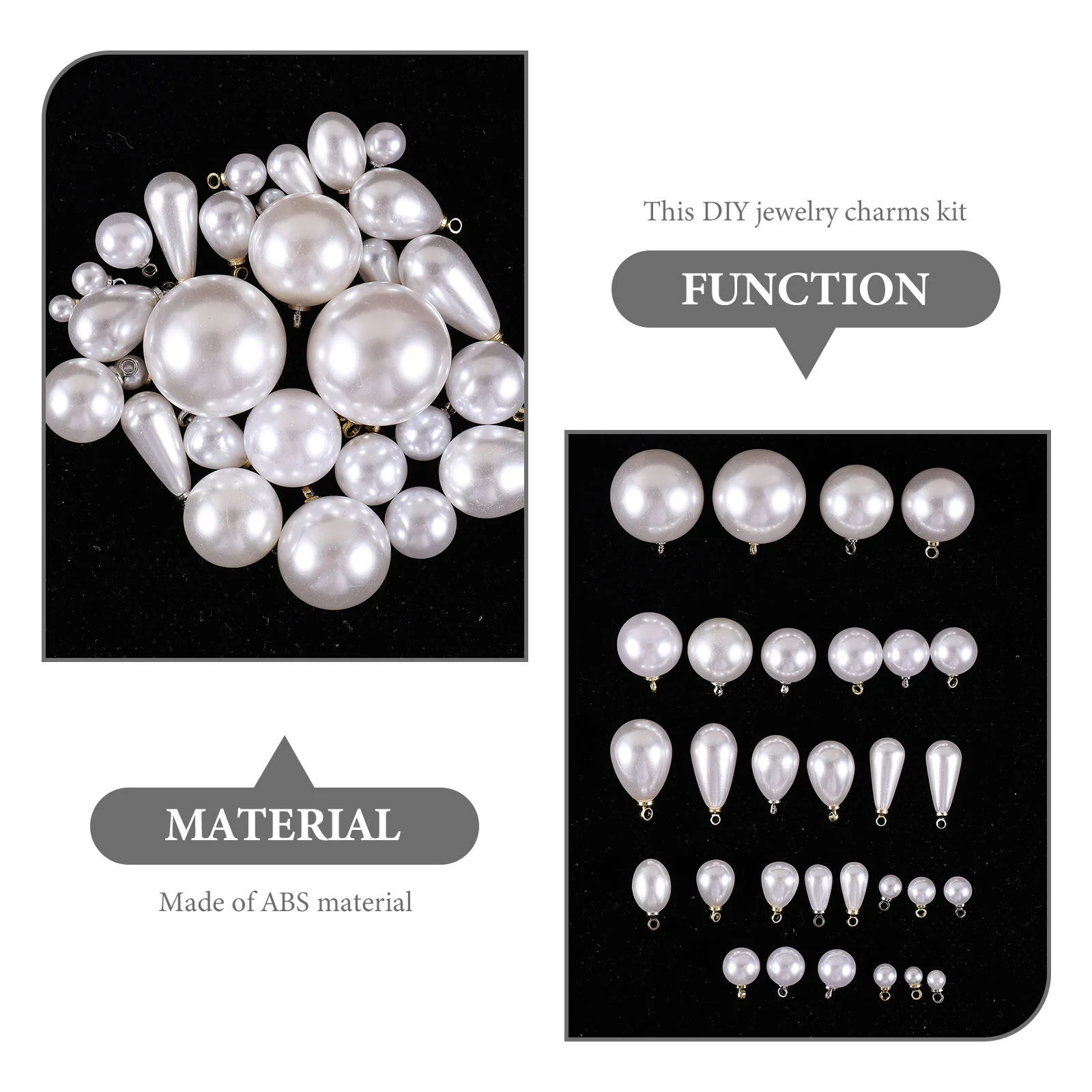 60 Pcs Charm Necklace DIY Earrings Accessories Making Charms Jewelry Bracelet Decorative Pendants Abs Supply