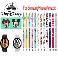 new disney mickey mouse band silicone smartwatch straps for samsung galaxy watch 4 gear s3 correa bracelet huawei gt2 pro 20 22