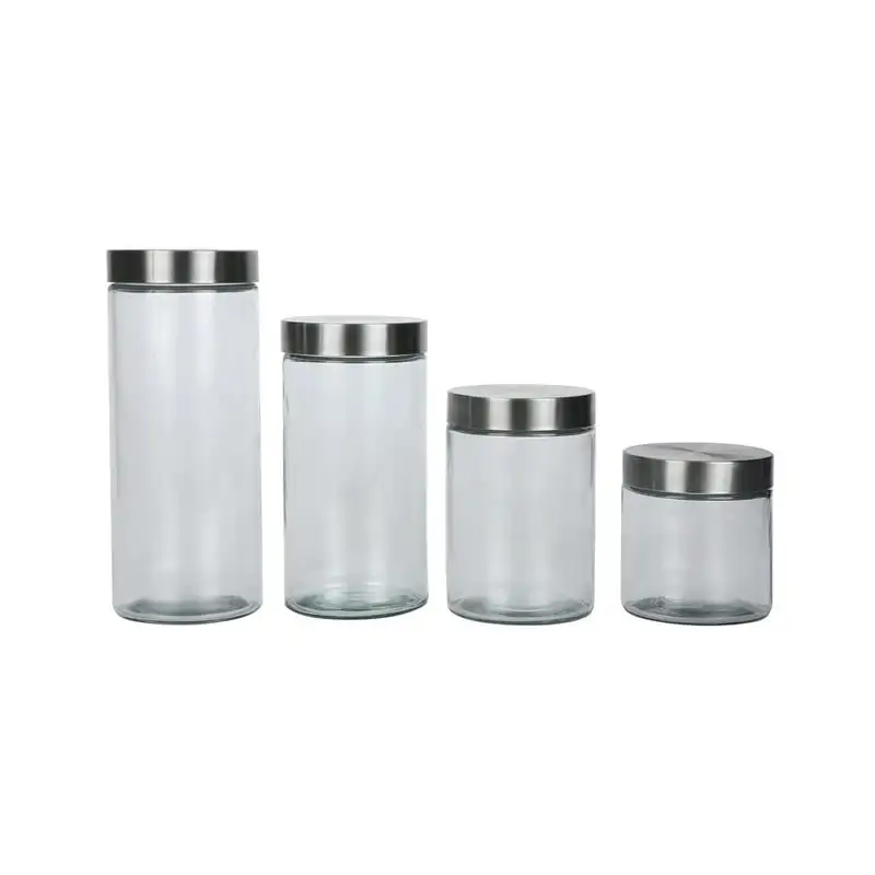 

Storage Canisters with Stainless Steel Lids, 4 Piece Set Food storage containers Soda top cover Jar lids Can lid cover крыш