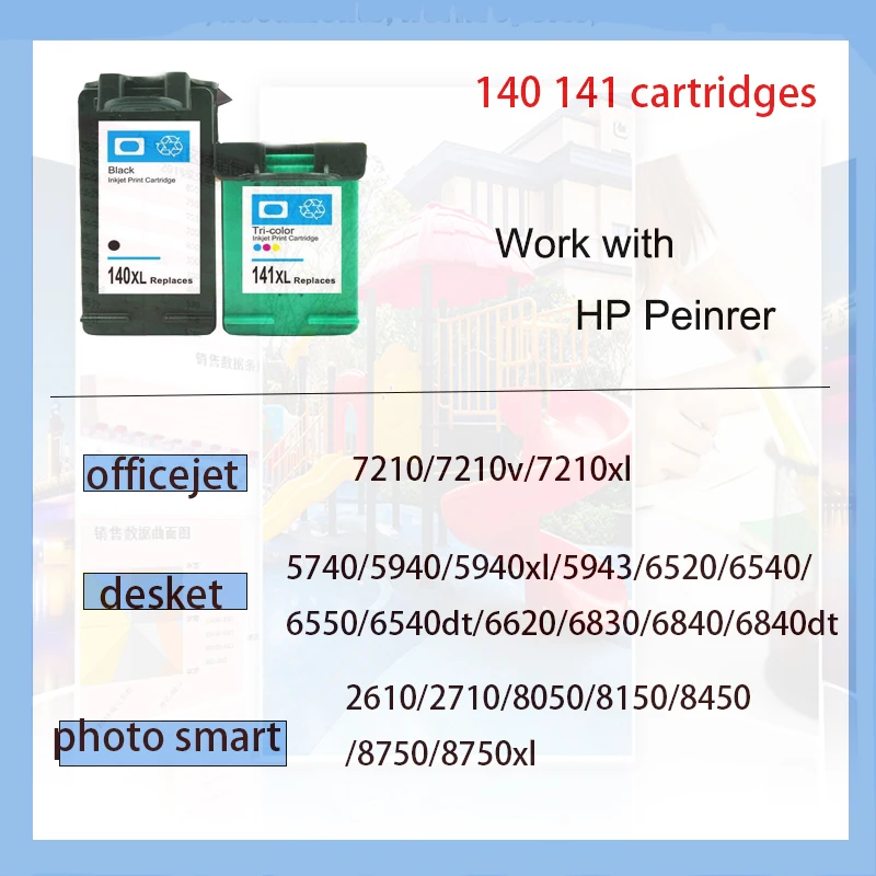 Совместимый сменный чернильный картридж vilaxh 140xl для принтера HP 140 141 xl Photosmart C5283 C4283