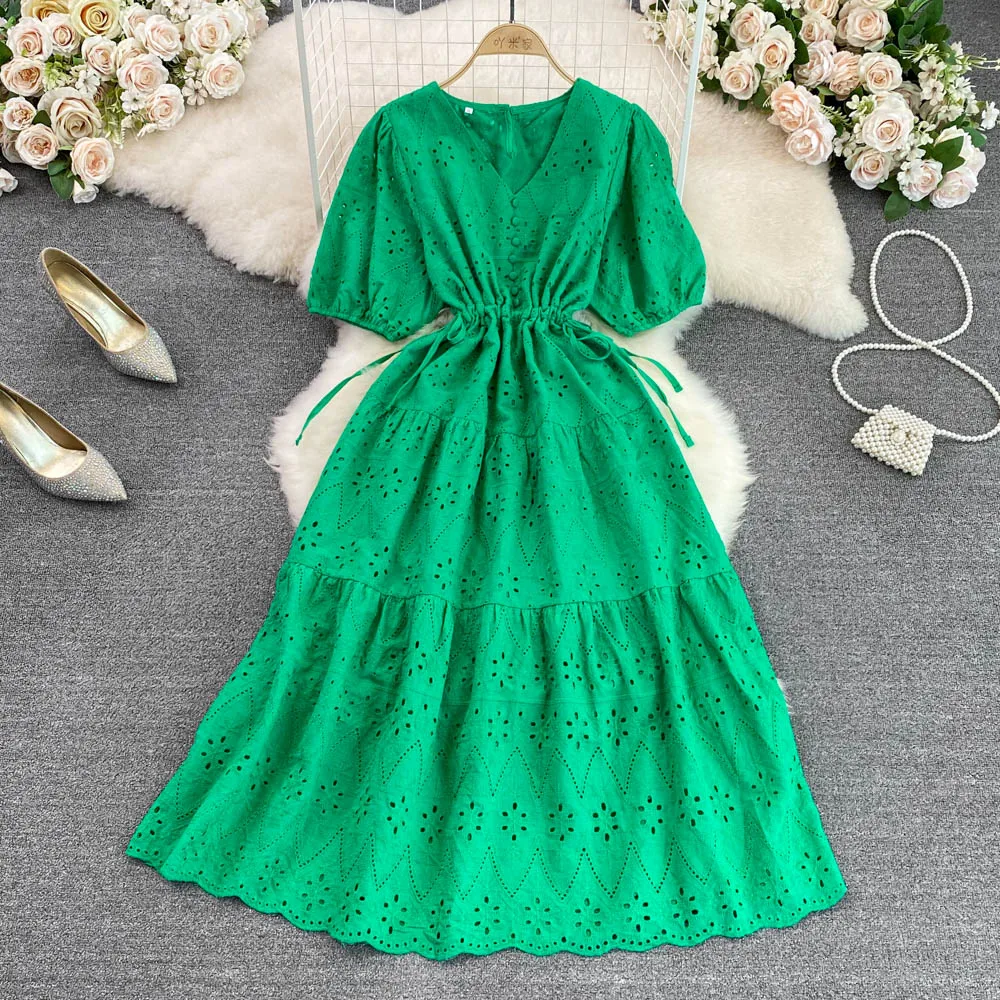 

Летнее элегантное платье в стиле ретро, темпераментное платье с короткими рукавами, платье с цветочным узором, приталенное платье для женщин, длинное платье с v-образным вырезом