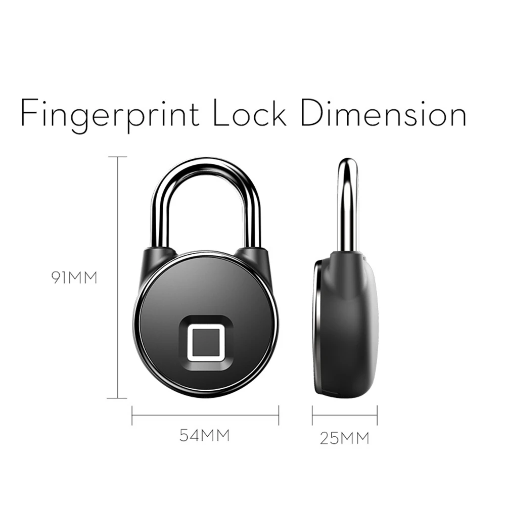 Tuya Smart Padlock Bluetooth Fingerprint Locks Door Lock Dormitory Anti-Theft USB Rechargeable Security Keyless Fast Unlock |