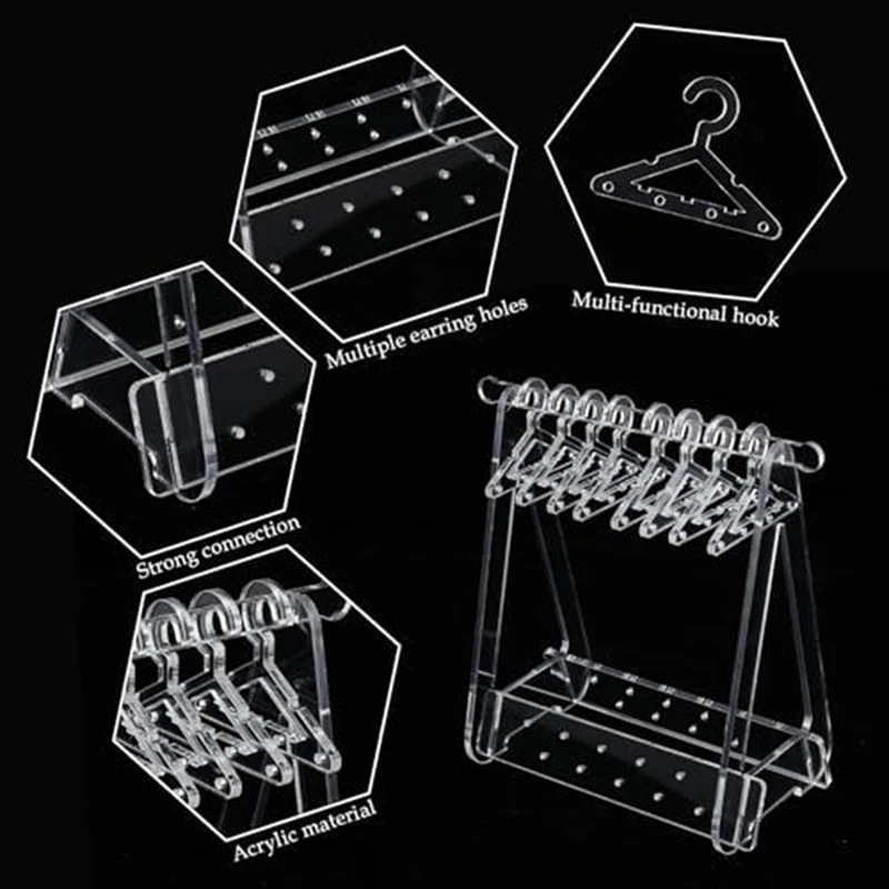 Прозрачная вешалка для пальто сережек акриловая органайзер демонстрации