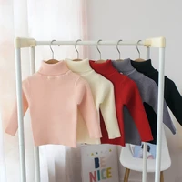 1 5y baby clothes girl sweater autumn winter turtleneck knitted bottoming top for kids solid color base boy childrens clothing