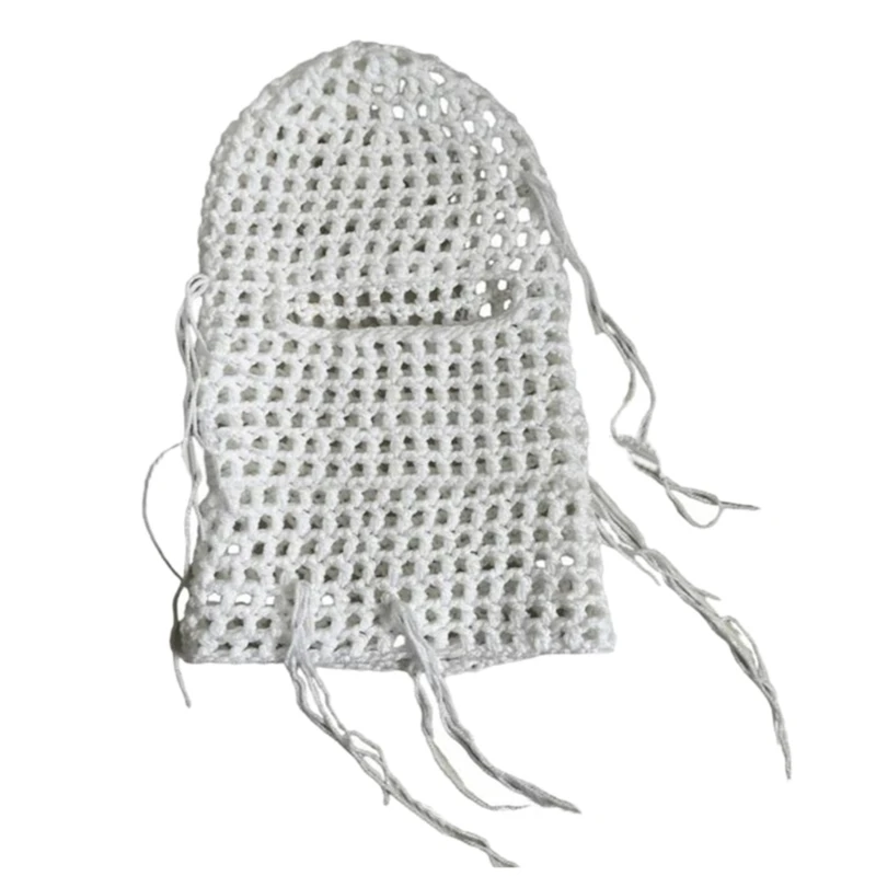 

Handcrochet Hooded Hat Adult Unisex Halloween Party Fishnet Balaclava Hat Novelty-Beanie for Teens Girl Boys Party Hat