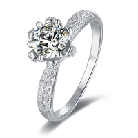 best sale custom fine jewelry diamond ring engagement wedding 6 5mm round moissanite ring