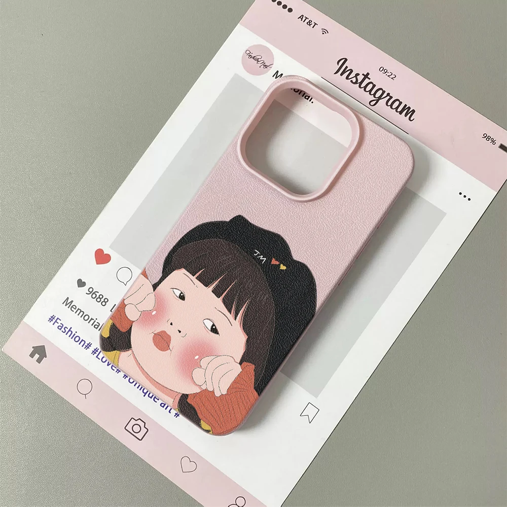 Фото Мягкий чехол для iPhone 11 12 13 14 15 16 17 Pro Max Plus Air с креативным дизайном и забавным изображением милой девушки №5