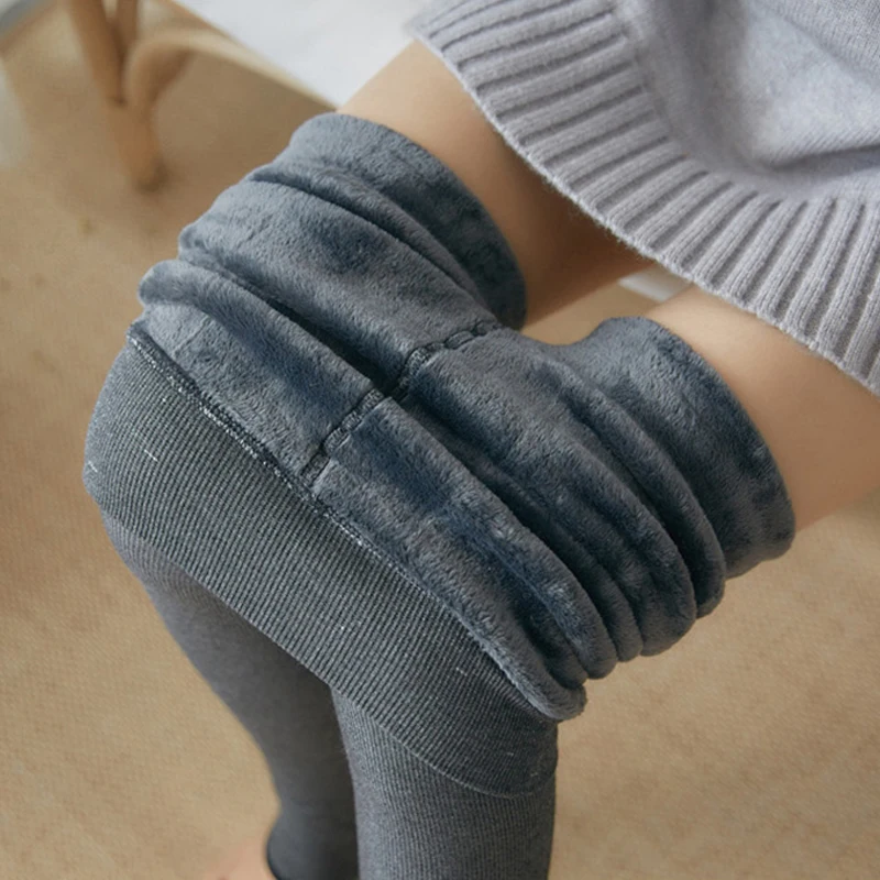 Женские зимние леггинсы с высокой талией в Вертикальную Полоску - Цена: 913.53