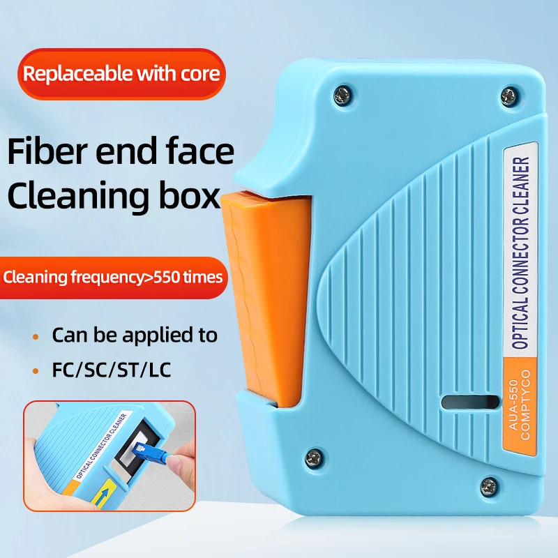 Burboro Optical Fiber End Face Cleaning Box SC/FC/LC/ST Fiber Wiping Tool Pigtail Cleaner FTTH Optic Fiber Cleaner Tools