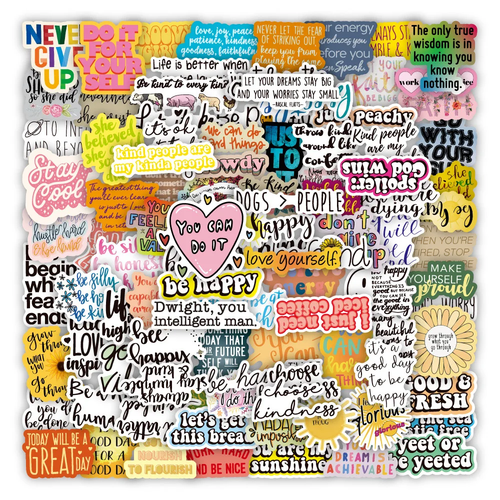 

10/30/50/100 шт. мотивационные фотообои, вдохновляющие цитаты, наклейки «сделай сам», детские наклейки для скрапбукинга, скейтборда, багажа, велосипеда, игрушка