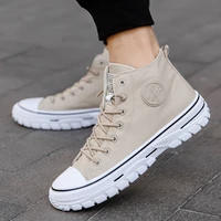 mens casual high top canvas shoes fashion men tennis gray black breathable sport sneakers male trainer skateboard trend shoes