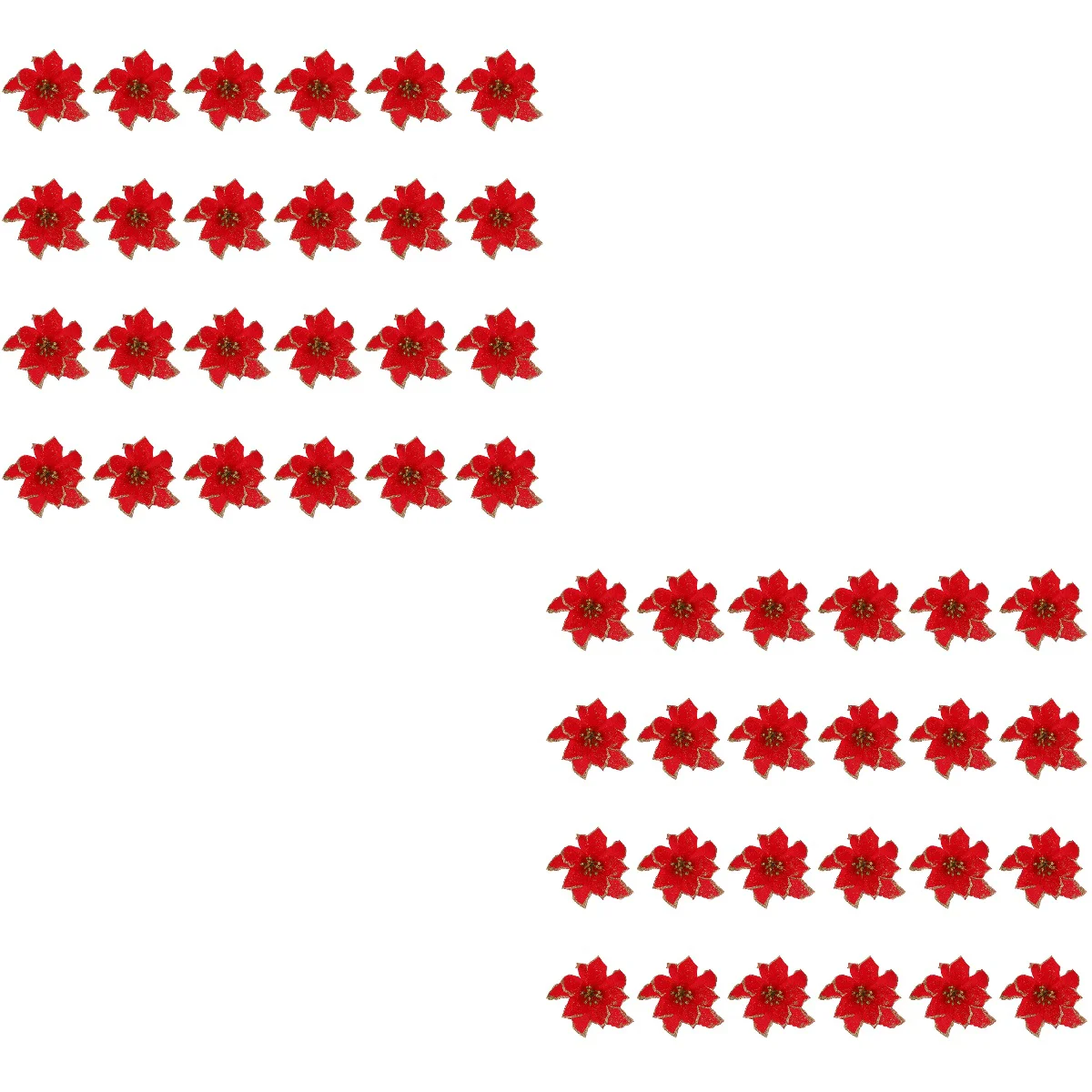 

Poinsettia Christmas Flower Tree Fake Holidaybeautiful Flowers Decors Ornament Adornments Decorative Centerpiece Glitter Picks