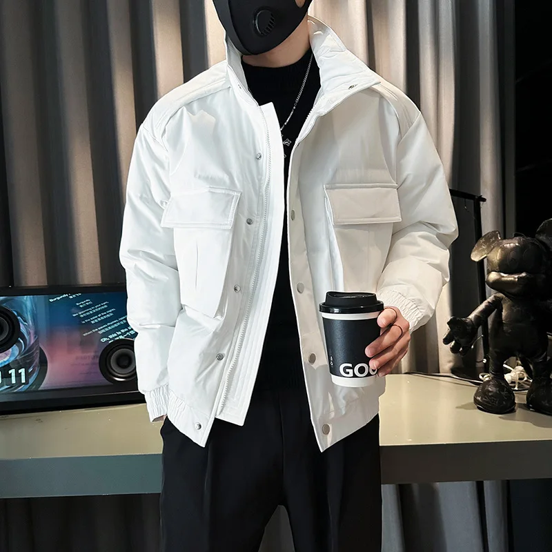 Autumn Winter Stand Collar Jackets Men Thicken Warm Puffer Parkas Casual Business Coats Hiphop Overcoat Streetwear Men Clothing