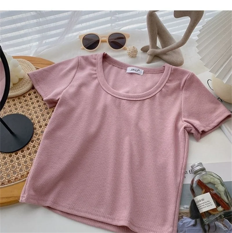 

Новинка 2023, мягкая дышащая женская футболка с круглым вырезом и коротким рукавом для танцев