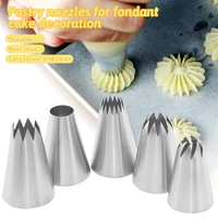 5pcs cream nozzles rose flower nozzle pastry cookie cake decorate tool flower piping nozzle set cream kitchen baking accessories