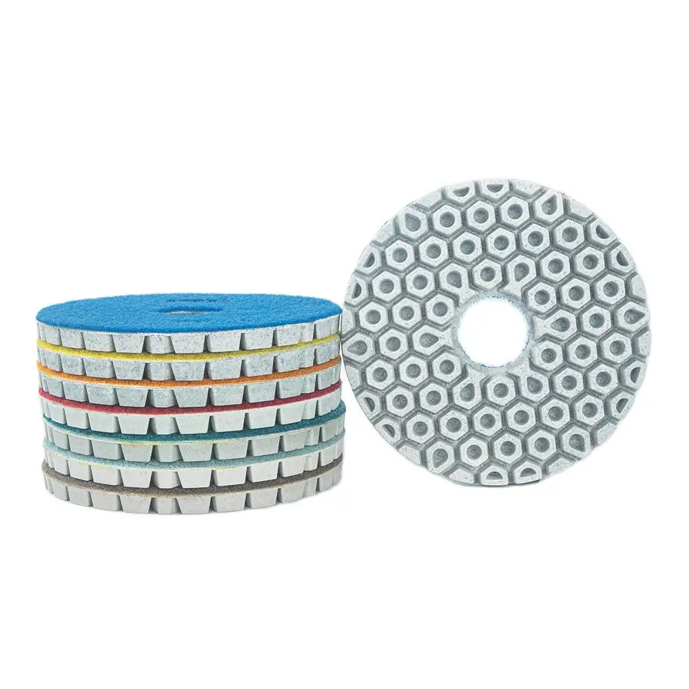 6 Inch 150mm Strong Thicken Abrasive Diamond Wet Polishing Pads For Stone Marble Granite Quartz Grinding And Floor Renovation