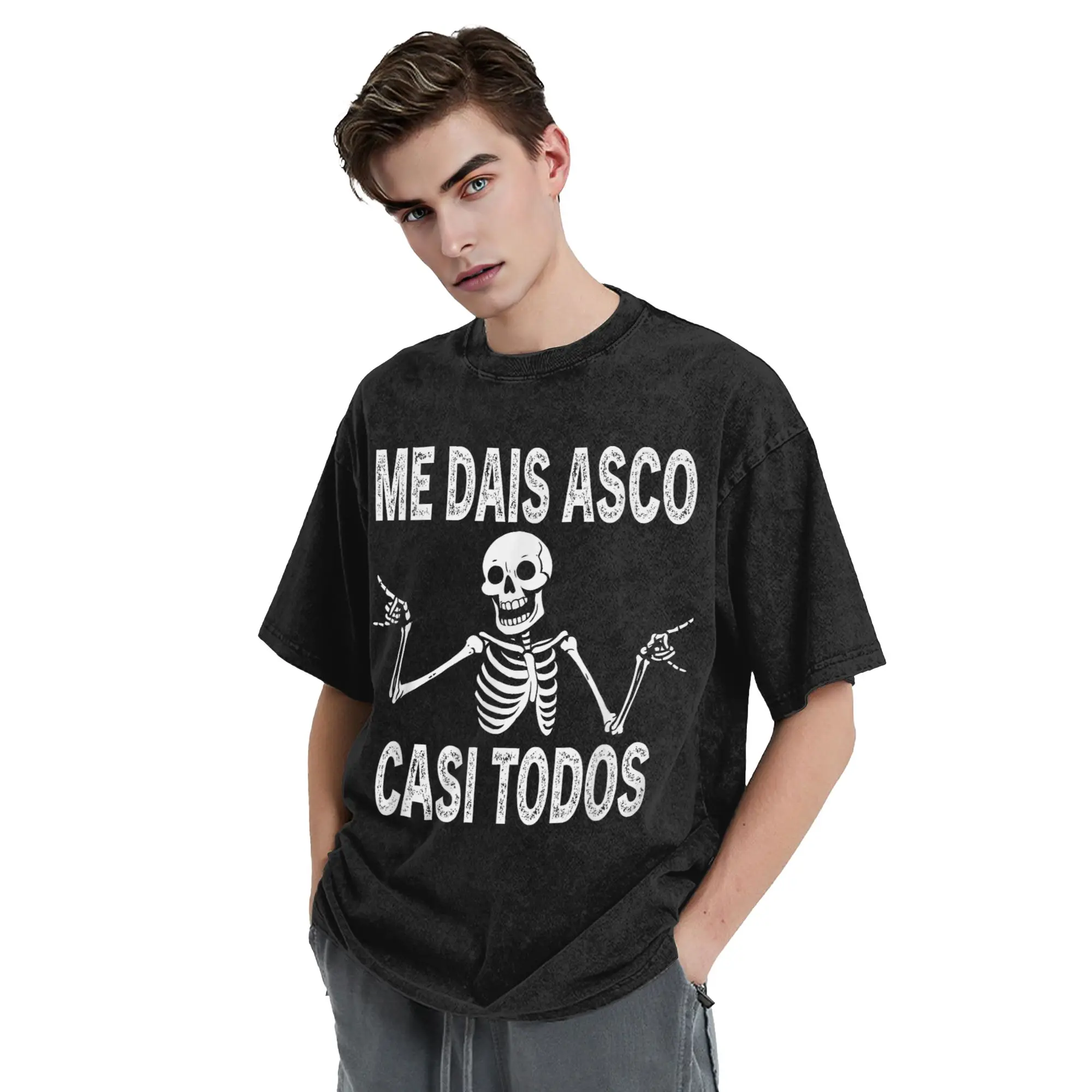 Фото Стильные футболки Stylish Me Dais Asco Casi Todos Merch для мужчин и женщин, футболка из стираного хлопка, одежда №4