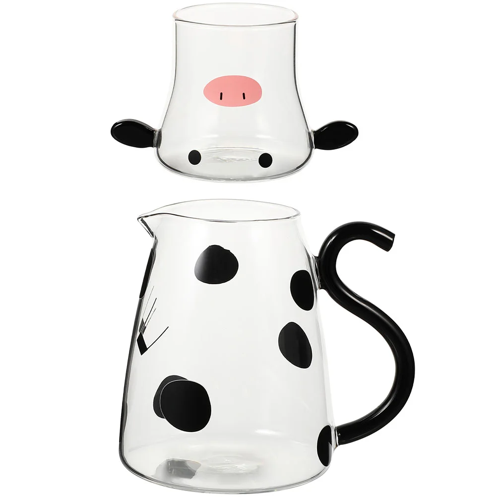 

Cartoon Milk Jug Lovely Cow Pitcher Tea Lid Household Pitchers Water Dispenser Bottle Glass Container