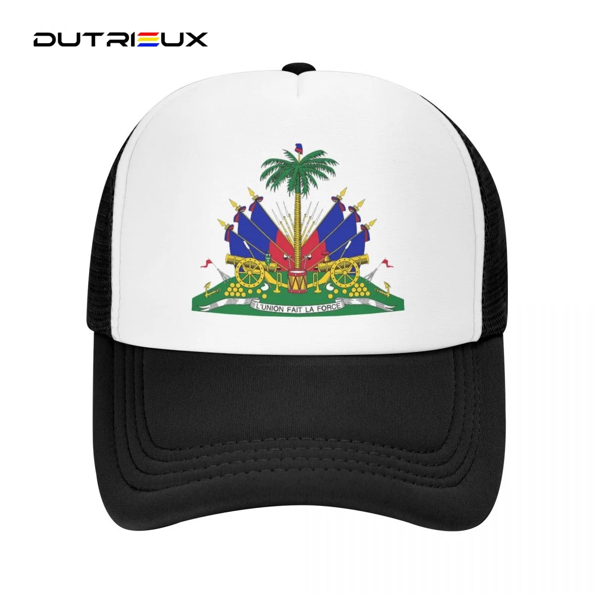 

Coat Arms Republic Haiti 2023 Summer Women Men Mesh Baseball Cap Sunhat Outdoor Breathable Hats Casquette