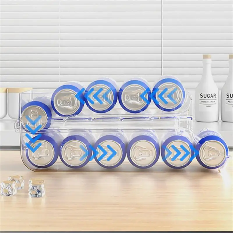 Overbuy Beer Drink Refrigerator Storage Double-Layer Cans Beverage Storage Magic Ware Kitchen Sorting And Shelving Organizer