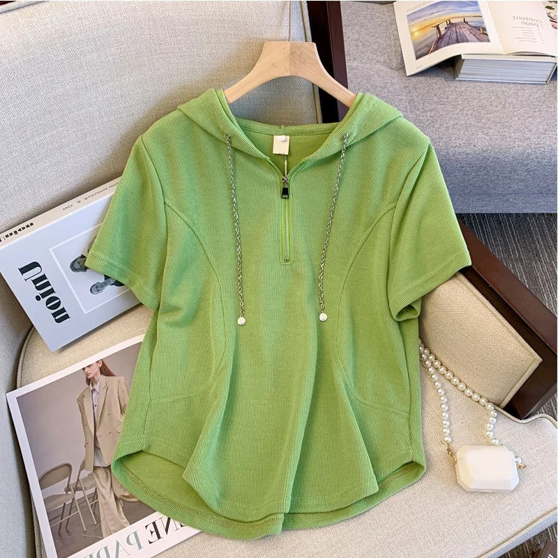 Женский комплект из двух предметов летний Свободный Топ с коротким рукавом и