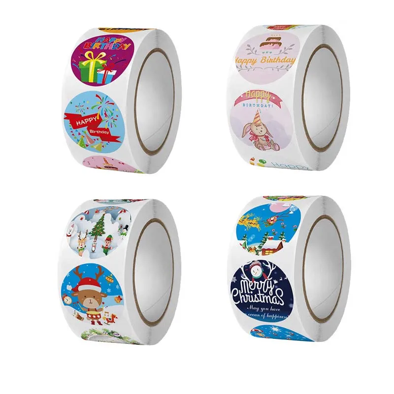 500 шт. 1 дюйм. Рождественские тематические наклейки винтажные Скрапбукинг для