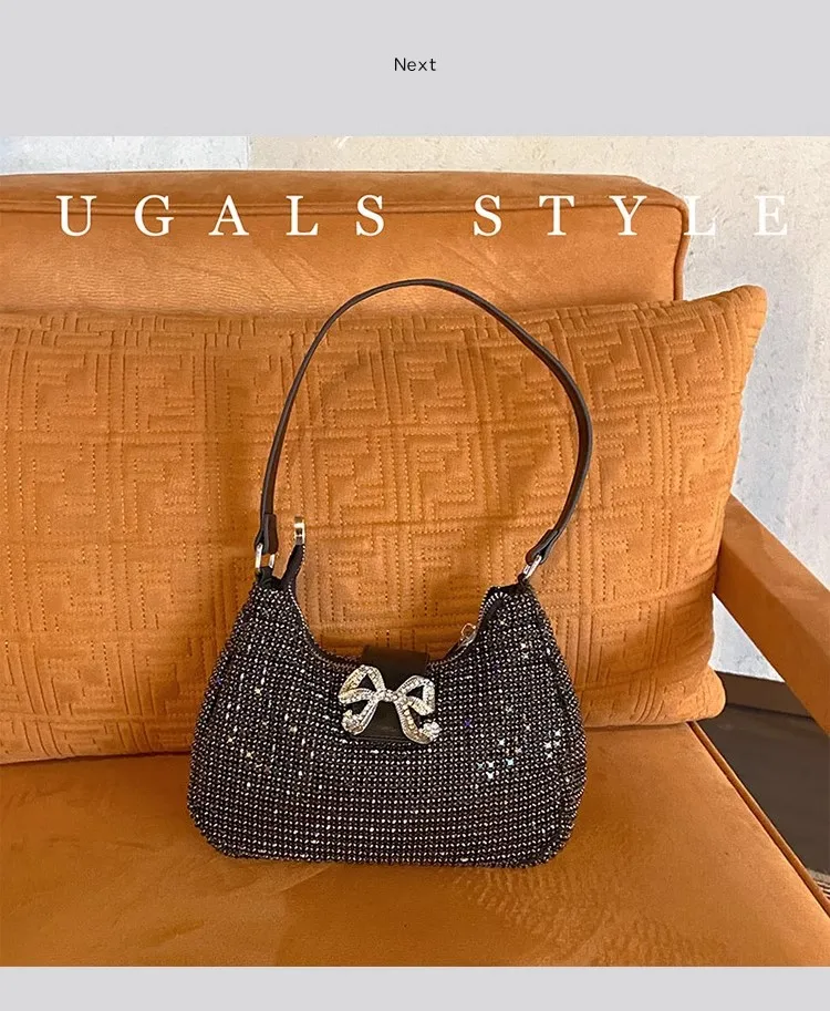 Женская Блестящая вечерняя сумка-клатч с бриллиантами