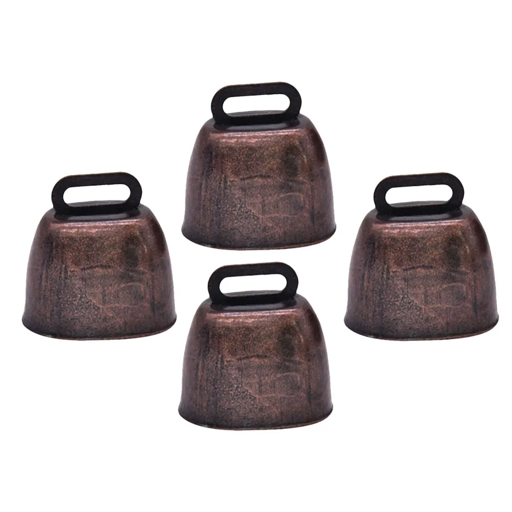 

4pcs Cow Bell Iron Cattle Craft Bell Ornament Noise Maker For Sporting Event