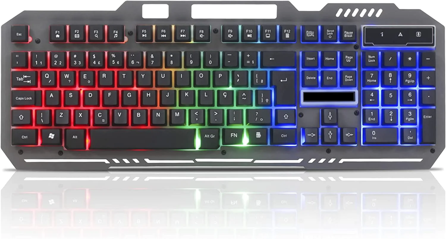 

Kit Semi Mecânico Gamer Suporte Celular Multimídia Led Rgb Mouse Laser Usb Óptico Pc Notebook Ps4 Ps5 Xbox Series X e S