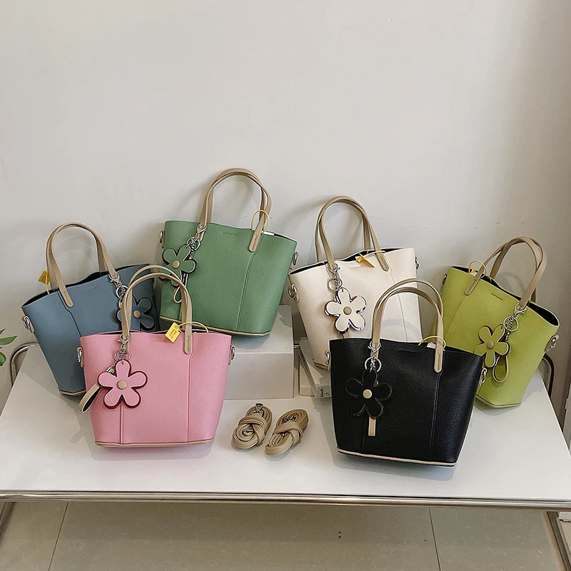 VeryMe Solid Color Pu Leather Large Capacity Totes Fashion All-Match Shoulder Bags For Women Simple Crossbody Pack сумка женская