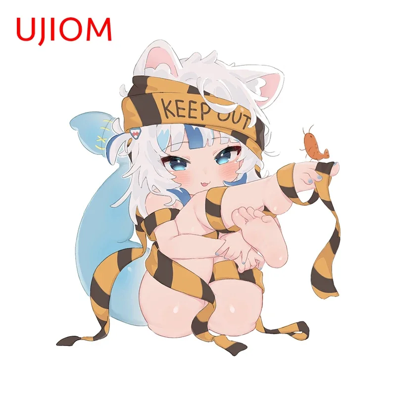 UJIOM 13 см × 8 Hololive Gawr Gura Kawaii стильные наклейки на стену захватывающие толстый хвост