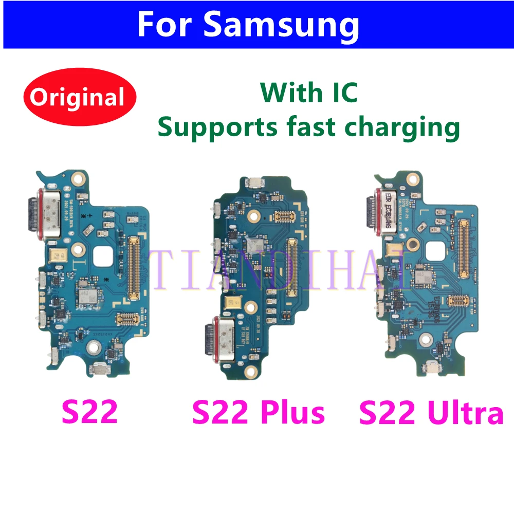 

100% Original USB Charger Charging Port Dock Connector Board Flex Cable For Samsung S22 Plus Ultra S908B S908U S901B S901U S906B
