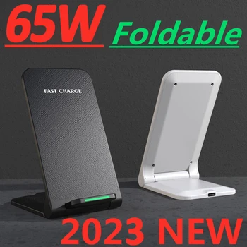 65W Wireless Charger Stand Pad For iPhone 14 13 12 11 Pro X XS Max XR Samsung S21 S20 Fast Charging Dock Station Phone Holder
