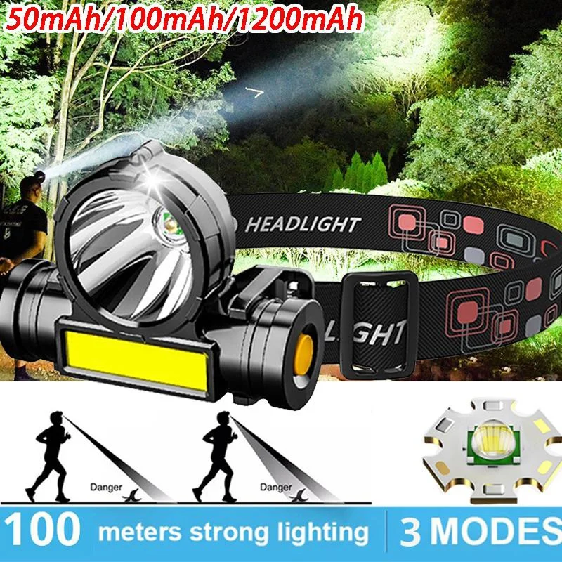 

Налсветильник фонарь с зарядкой от Usb, минисветильник рный светодиодный фонарь на голову, лампа на голову, мощный фонарь для наружного кемпи...