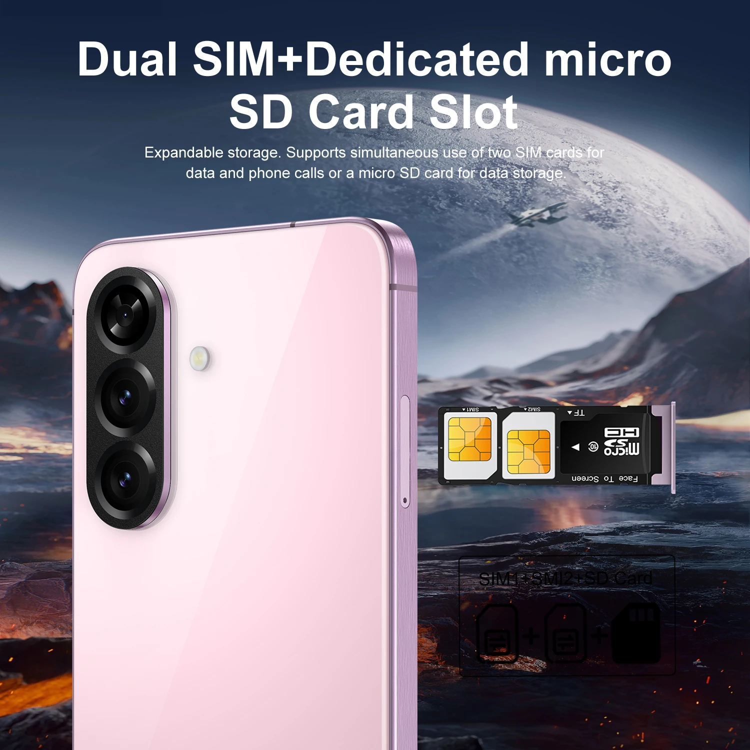 Фото Смартфон IVMI New A57 Global Version, 4G, две SIM-карты, Android 12, 4 ГБ ОЗУ, 64 ГБ ПЗУ, 16 МП, Face ID, разблокированный, мобильный телефон №5