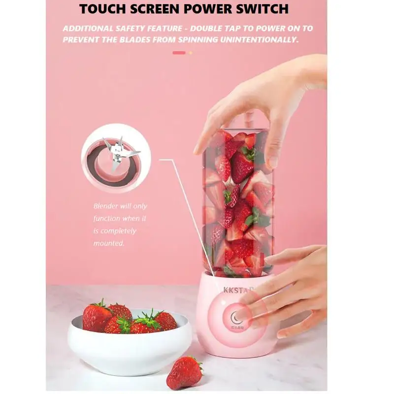 

Portable Juicer USB Rechargeable Safety Juice Extraction And Mixing Small Household Juicer Mini Electric Juicer Fruit Mixer Gift