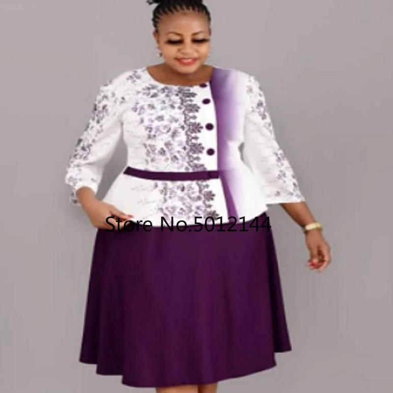 

Африканская одежда для женщин 2XL-6XL, осеннее платье из полиэстера с Африканским принтом, платья в африканском стиле для женщин