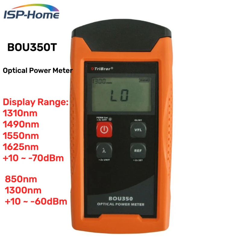 

Tribrer Brand Optical Power Meter BOU350T -70dBm~+10dBm handheld with 6 wavelength Used in FTTx Optic Fiber Test