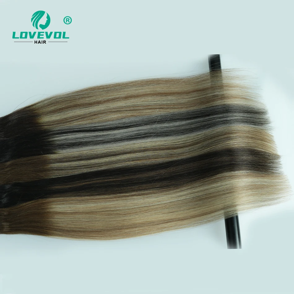 V Tip Keratin Russian Remy Hair Extensions VTip Dark Brown Blonde 50/100 Strands V Tips Fusion Human Hair Ombre Blond Color images - 6