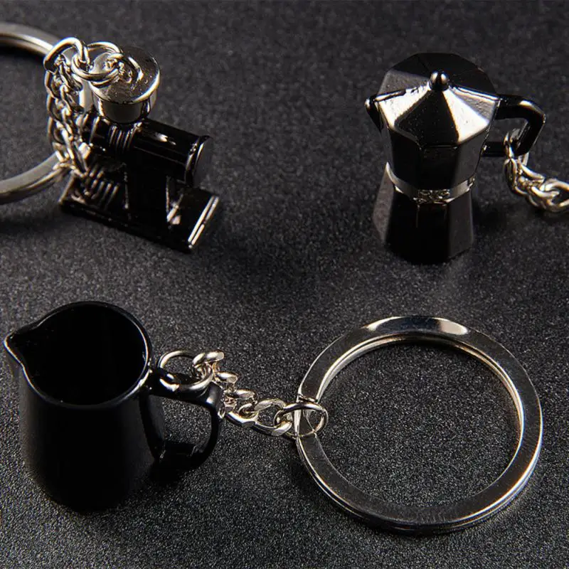 

Металлический брелок для ключей, ручная подвеска в виде кофейного горшка, кофейного чая, сумки, ключница, брелок для ключей для мужчин и женщин, 1 шт.