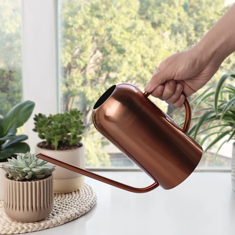 

1500ML Stainless Steel Watering Pot Long Mouth Flower Plants Spray Can Portable Gardening Kettle Plant Watering Pots